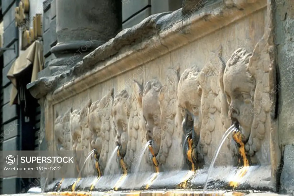 Florence Cherub Head drinking fountain Florence Tuscany Italy Europe