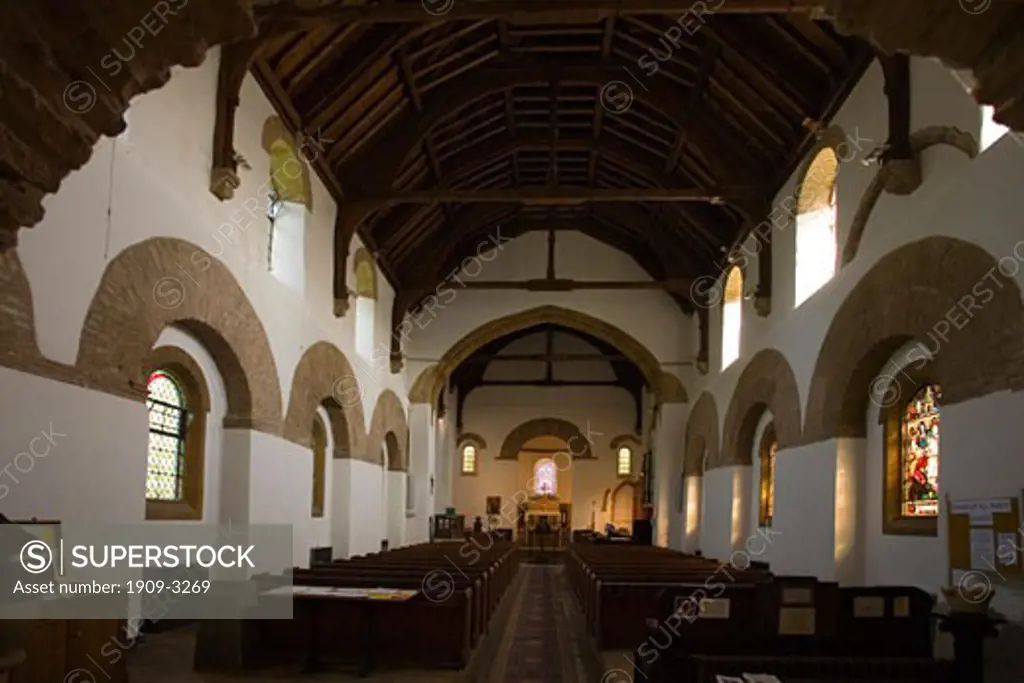 Brixworth Saxon Church interior near Northampton Northamptonshire England UK United Kingdom GB Great Britain British Isles Europe EU