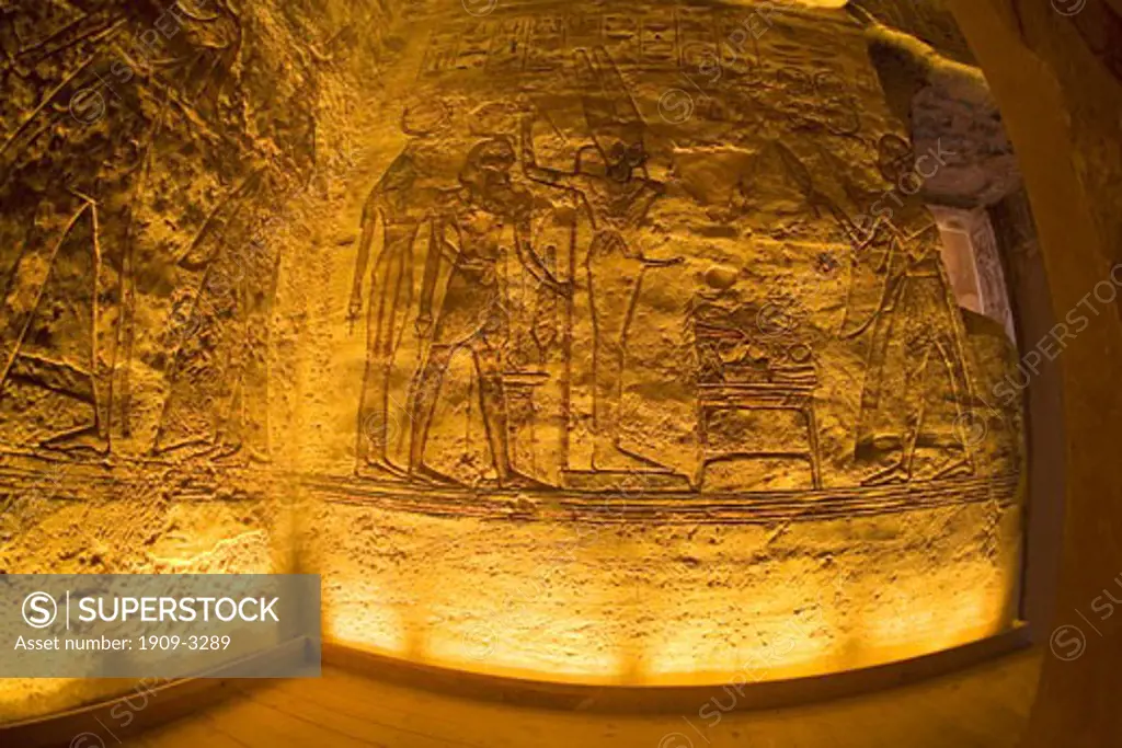 Abu Simbel Great Temple interior relief Egypt North Africa