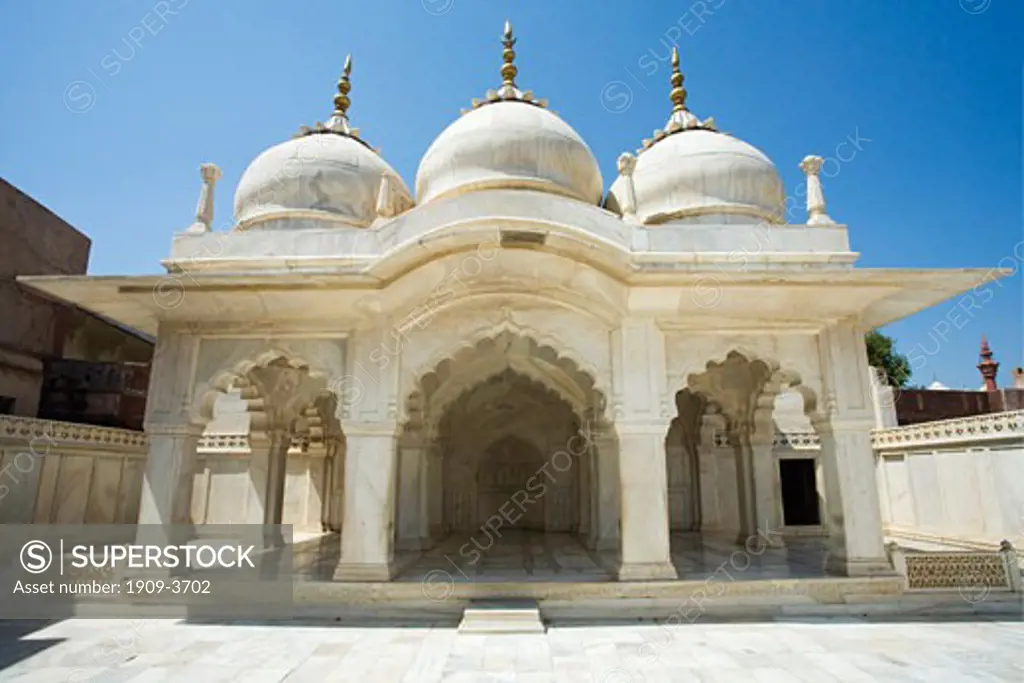 Moti Masjid or Pearl Mosque the private mosque of Shah Jahan Red Fort complex Agra Uttar Pradesh India Asia