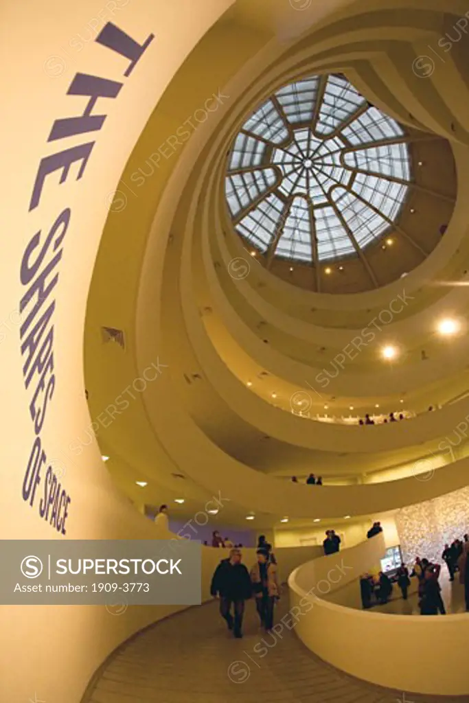 Guggenheim Museum and Art Gallery interior designed by Frank Lloyd Wright Manhattan New York City NY NYC United States of America USA