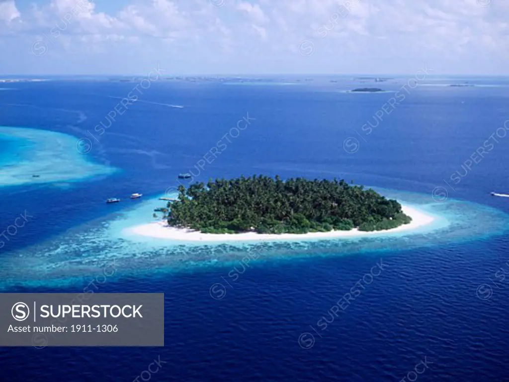 Aerial View  picnic island near  Male  The Maldives