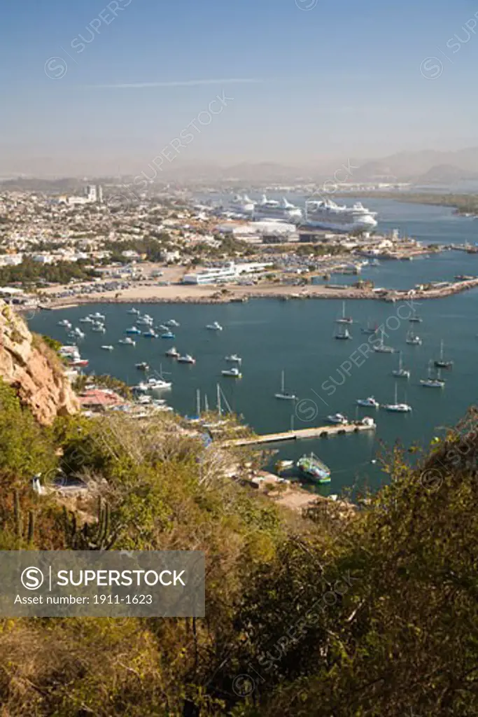 View from Creston Hill  Worlds Highest operational Lighthouse  Mazatlan  Sinaloa State  Mexico