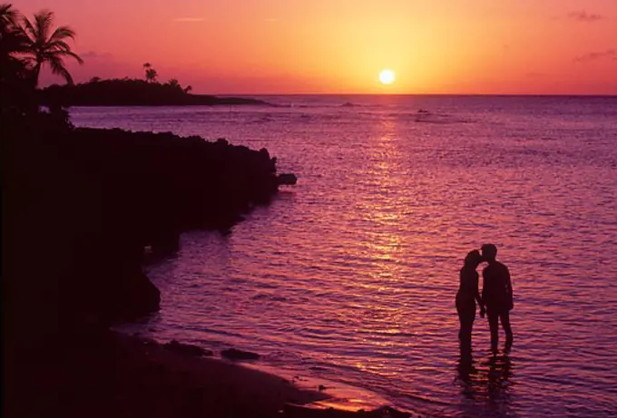 Anthonys Key Resort  Island Beach  Tropical Romance  Young Couple  Caribbean Beach Sunset