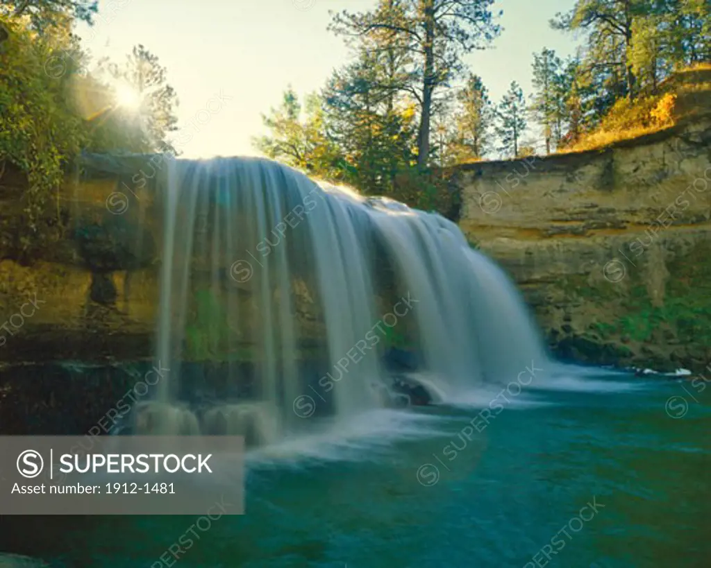 Snake Falls on the Snake River in Autumn  Sand Hills Area near Valentine  Nebraska