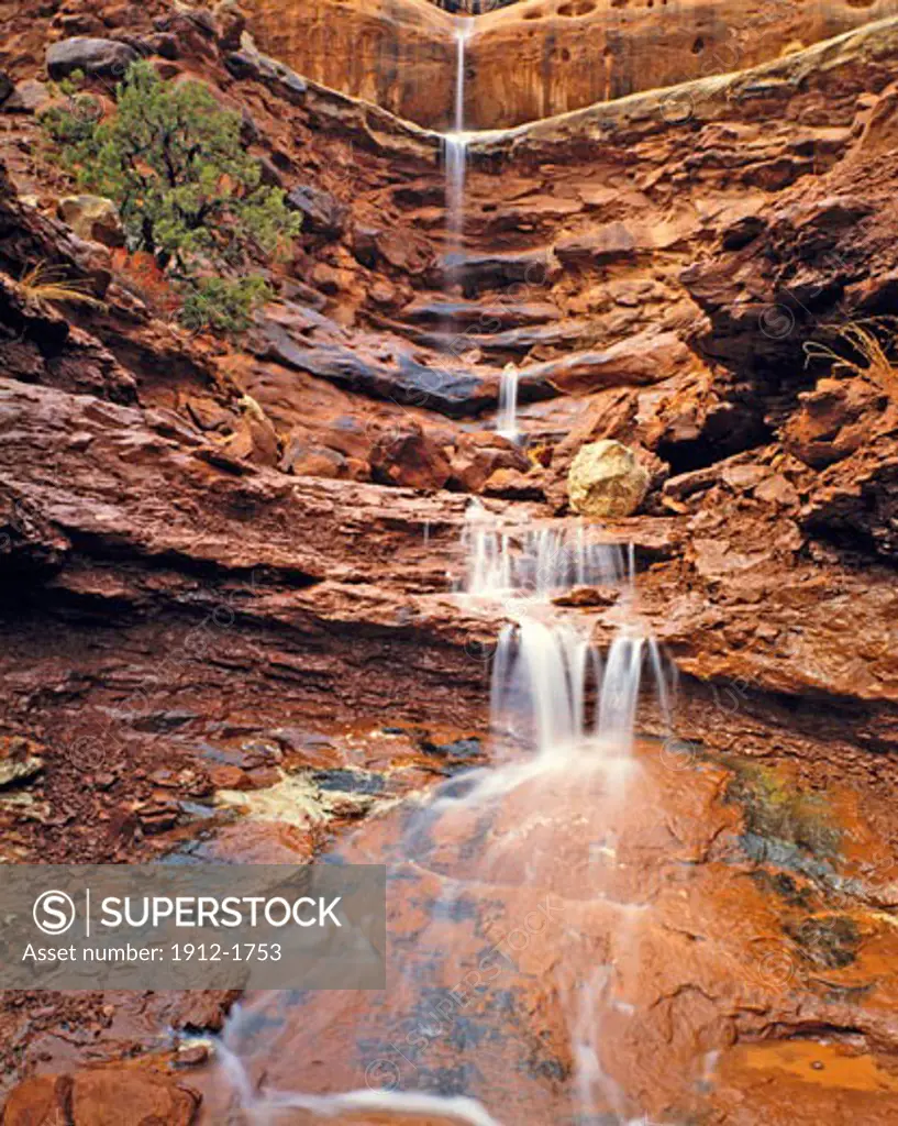 Flashflood Waterfall  Arches National Park  Utah