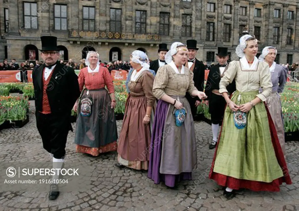 Tulips Festival at Dam square in Amsterdam