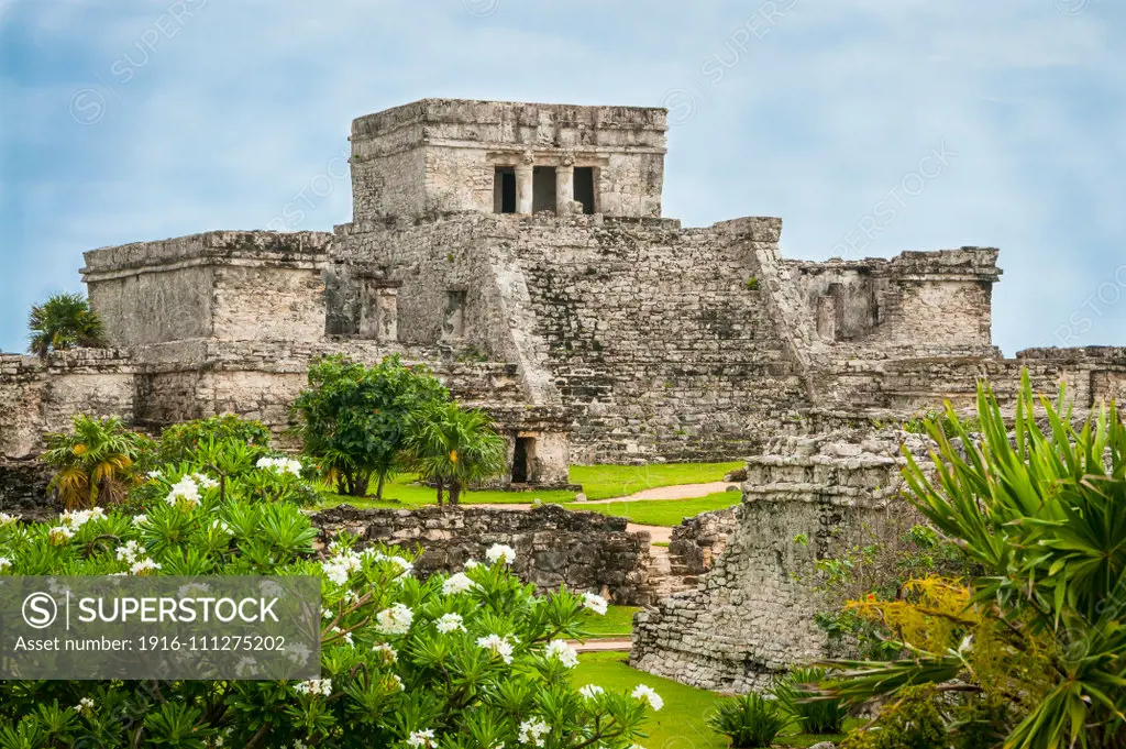 El Castillo at Tulum Maya ruins, Yucatan Peninsula, Mexico.