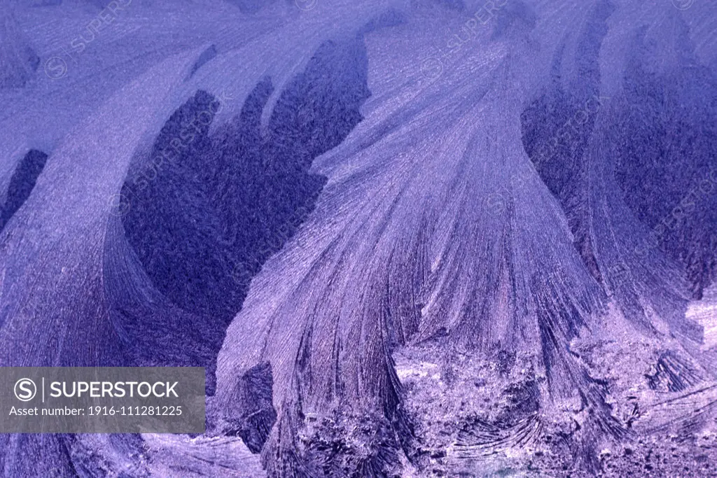 Window frost abstract in winter Kleefeld Manitoba Canada