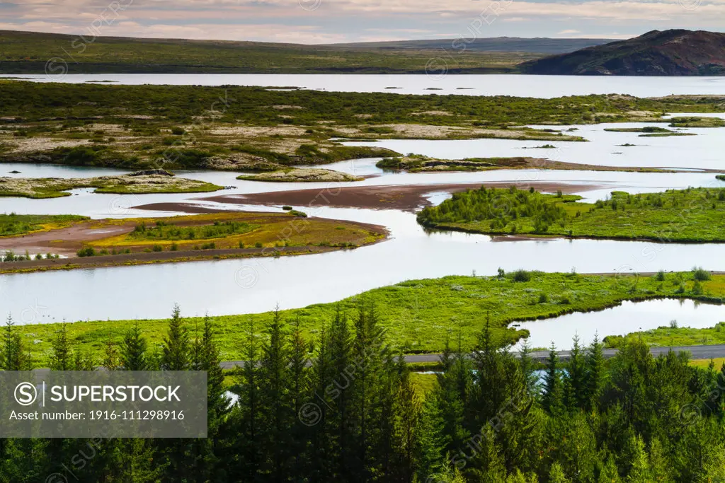 Rift Valley and Þingvallavatn lake. Pingvellir National Park. Golden Circle. Iceland.