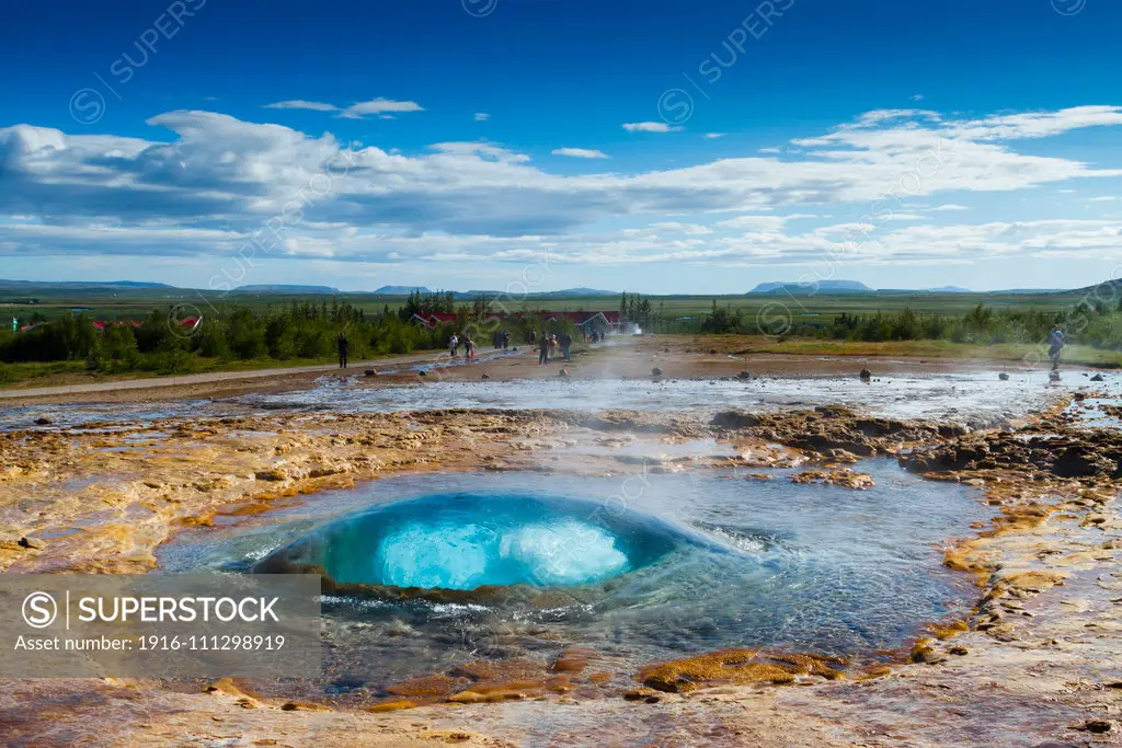 Geyser Geysir. Golden Circle route. Iceland.