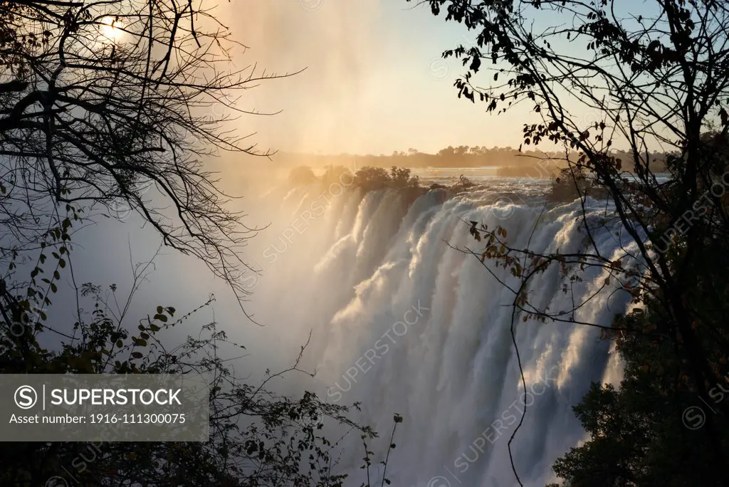 Views of the Victoria Falls.  The Victoria Falls are one of the world's most spectacular plunges. The 2km(1.2mi)-wide Zambezi River drops more than 100m (328ft) into a steeply-walled gorge. The Zambian side of Victoria Falls has long played second fiddle to its better-known Zimbabwean counterpart, but trouble next door means Livingstone is positively booming. For close-up views of the Eastern Cataract, nothing beats the hair-raising (and hair-wetting) walk across the footbridge, through swirling