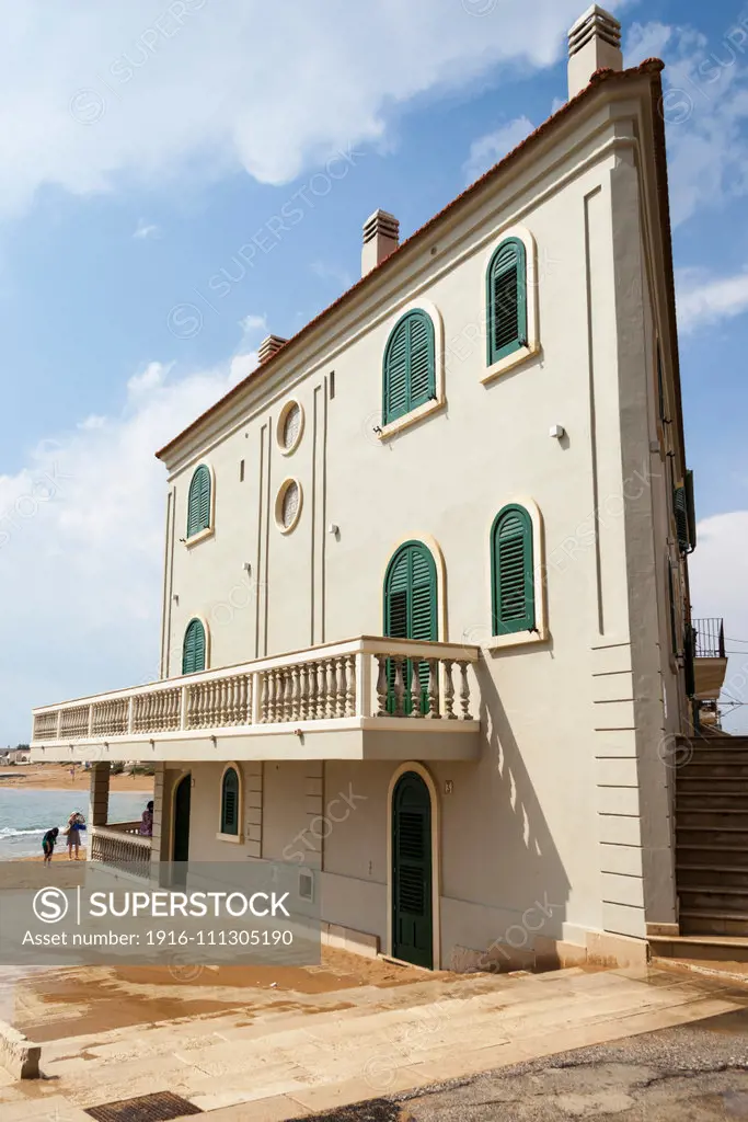 The house of fictional TV detective Inspector Montalbano, Punta Secca, Santa Croce Camerina, Sicily, Italy