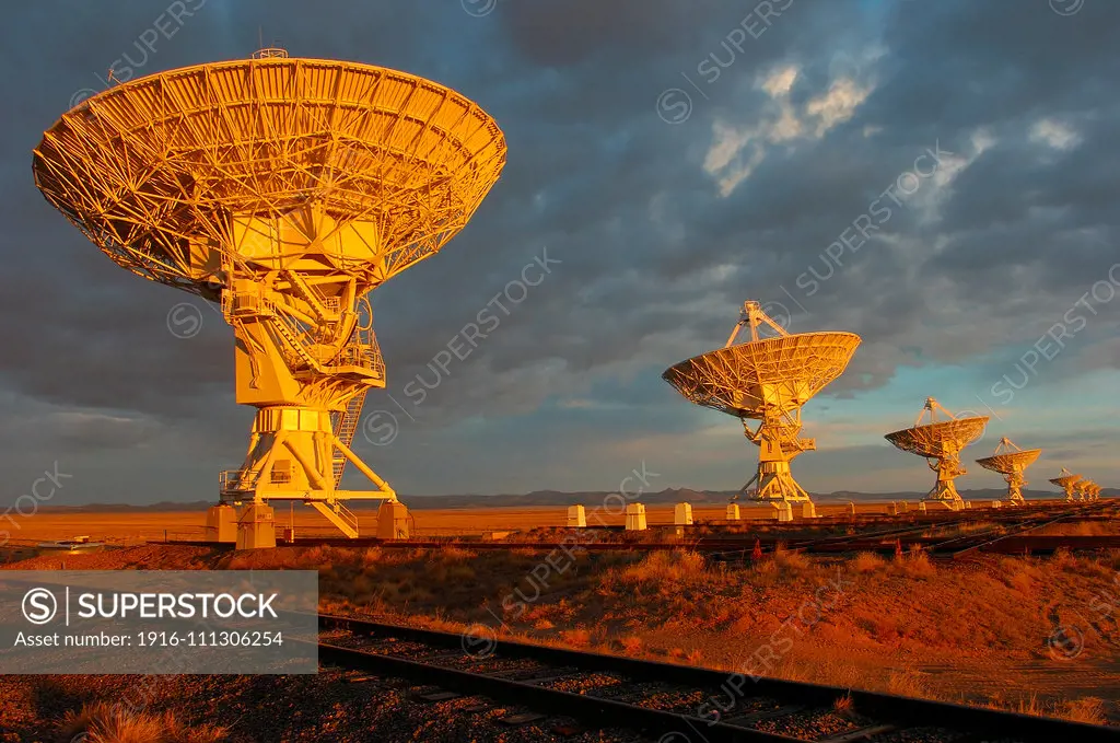 Very Large Array at Sunrise, Radio Telescope Complex, National Radio Astronomy Observatory, Plain of San Agustin, New Mexico