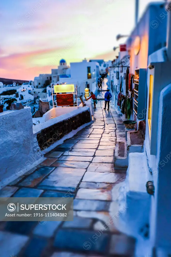 Street. Oia. Santorini. Cyclades islands. Greece.