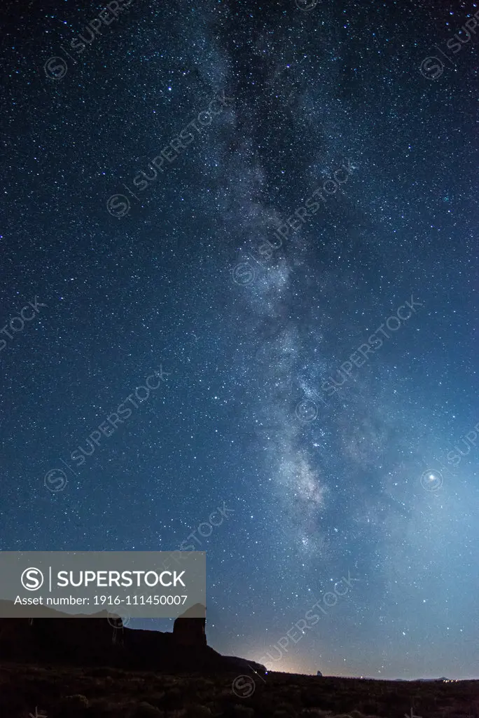 The Milky Way over the buttes of Monument Valley, Arizona