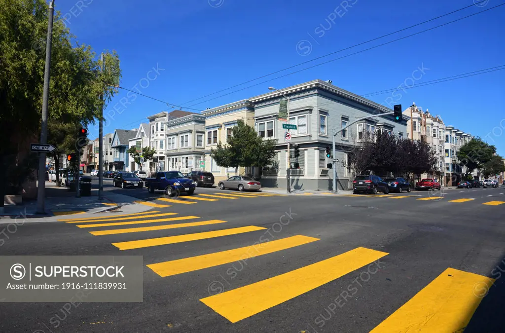 Crosswalk in San Francisco, California.