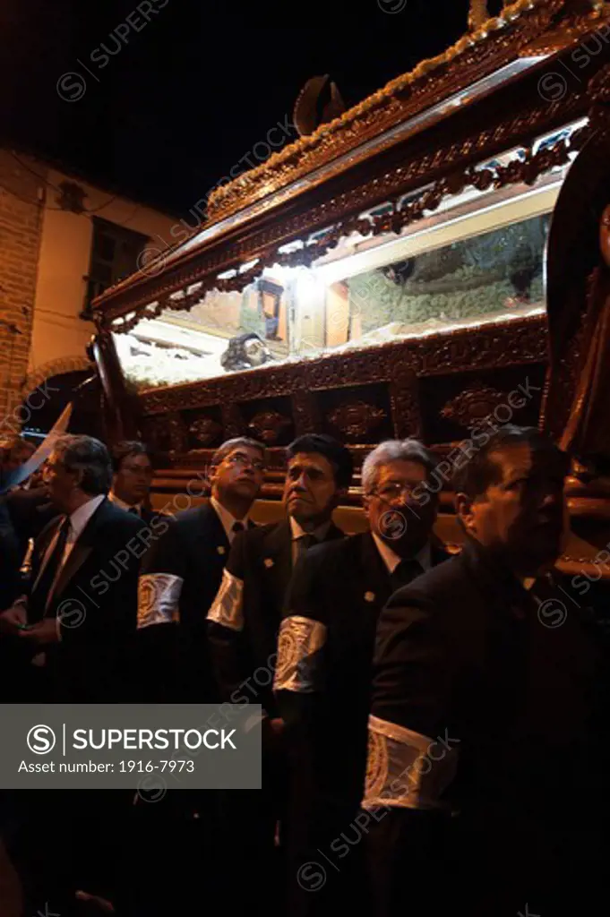 Peru, Ayacucho. Holy Week. Good Friday procession.