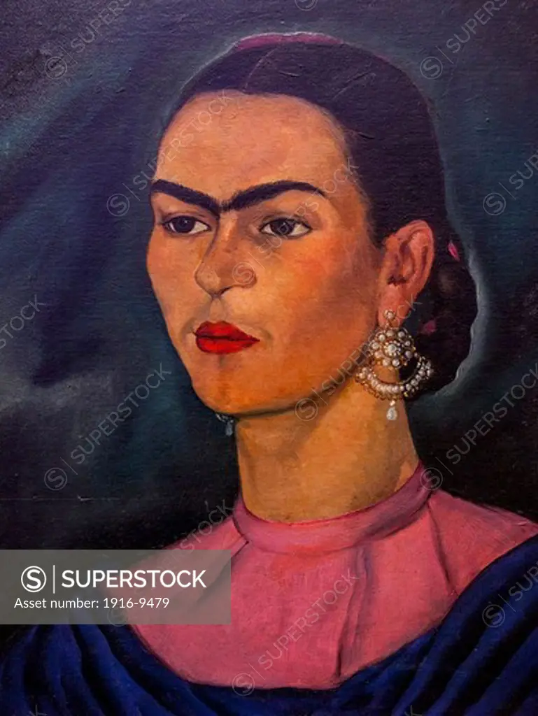 Frida Kahlo museum, portrait of Frida Kahlo, by  Roberto Montenegro, Coyoacan, Mexico City, Mexico