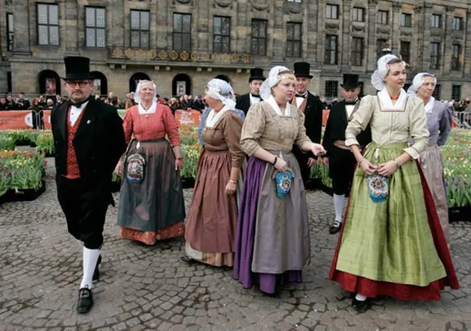 Tulips Festival at Dam square in Amsterdam