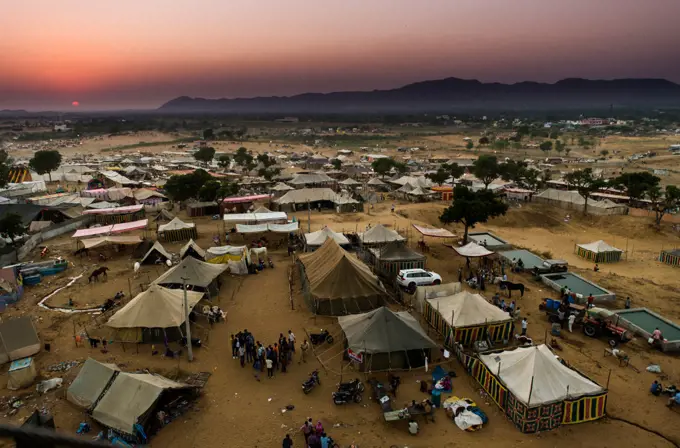 Pushkar Fair is the annual five-day camel and livestock fair, held in the town of Pushkar in the state of Rajasthan, India.