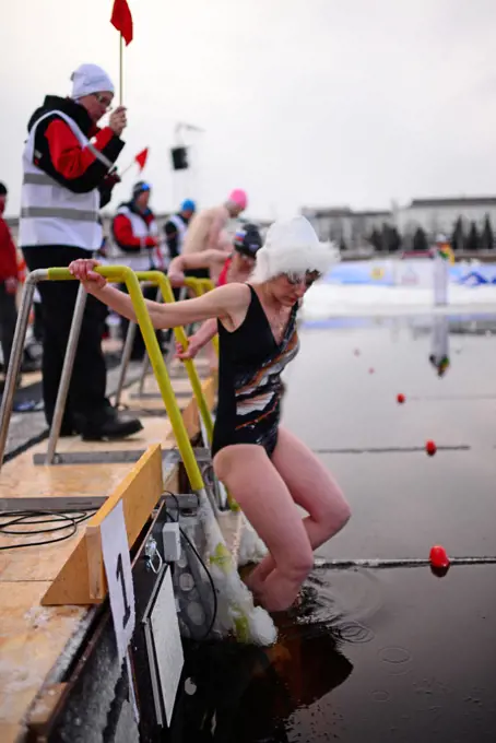 Winter Swimming World Championships 2014 in Rovaniemi, Finland ( Nano Calvo via AP Images )