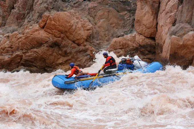 Rafters in Grand Canyon National Park, Arizona, United States.