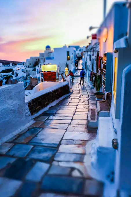 Street. Oia. Santorini. Cyclades islands. Greece.