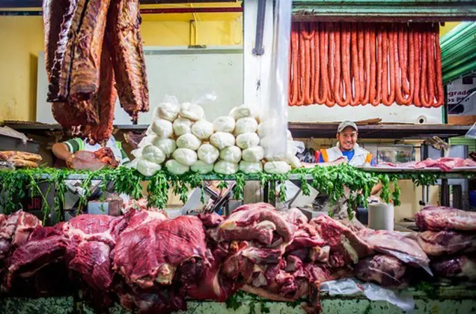 La Merced market, Butcher, Mexico City, Mexico