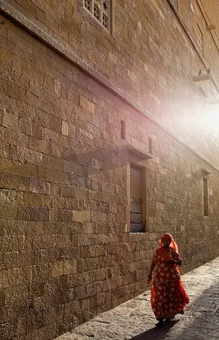 Street scene inside the Fort,Jaisalmer, Rajasthan, India