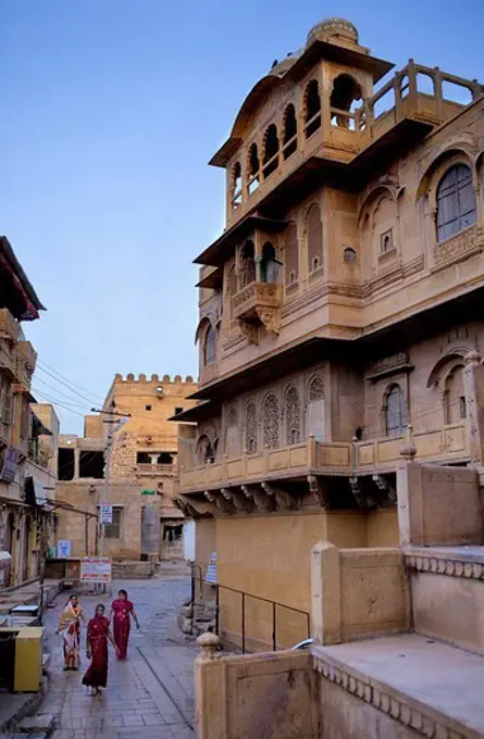 Street scene inside the Fort,Jaisalmer, Rajasthan, India