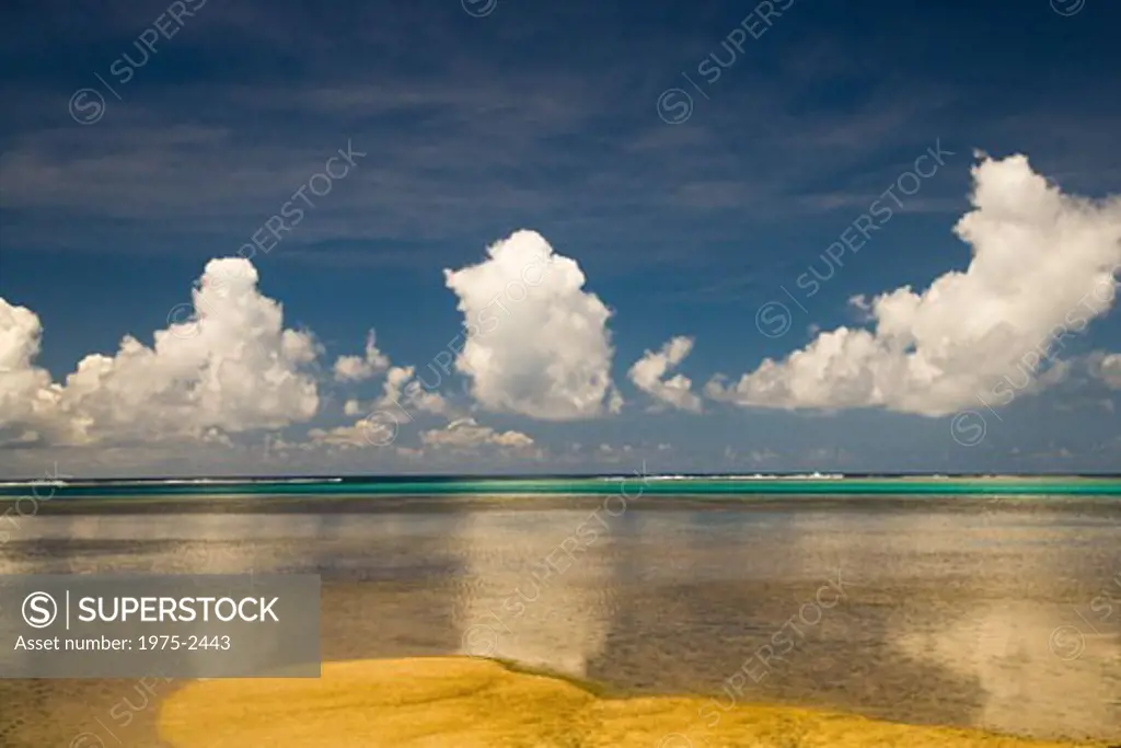 Reflection of clouds in the sea, Moorea, Tahiti, French Polynesia