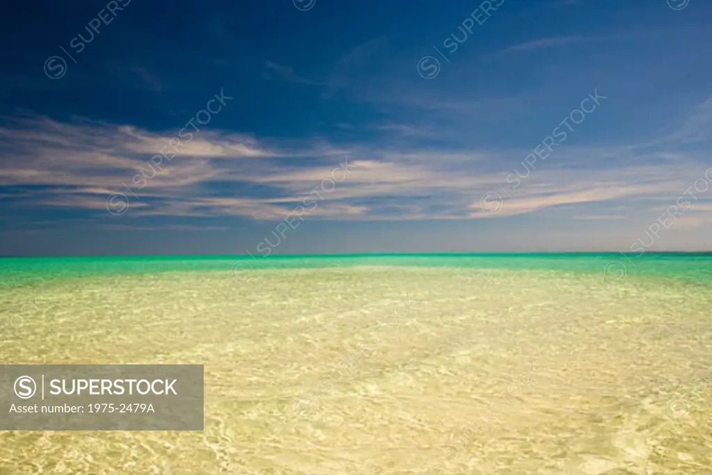 French Polynesia, Tahiti, Tahaa, Panoramic view of sea