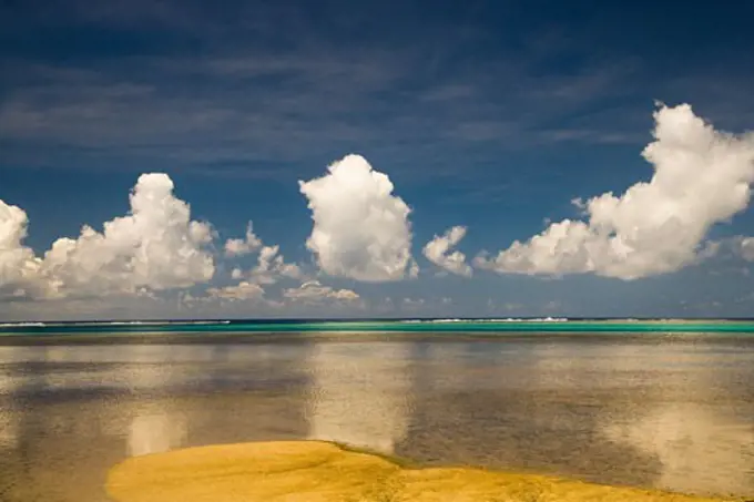 Reflection of clouds in the sea, Moorea, Tahiti, French Polynesia