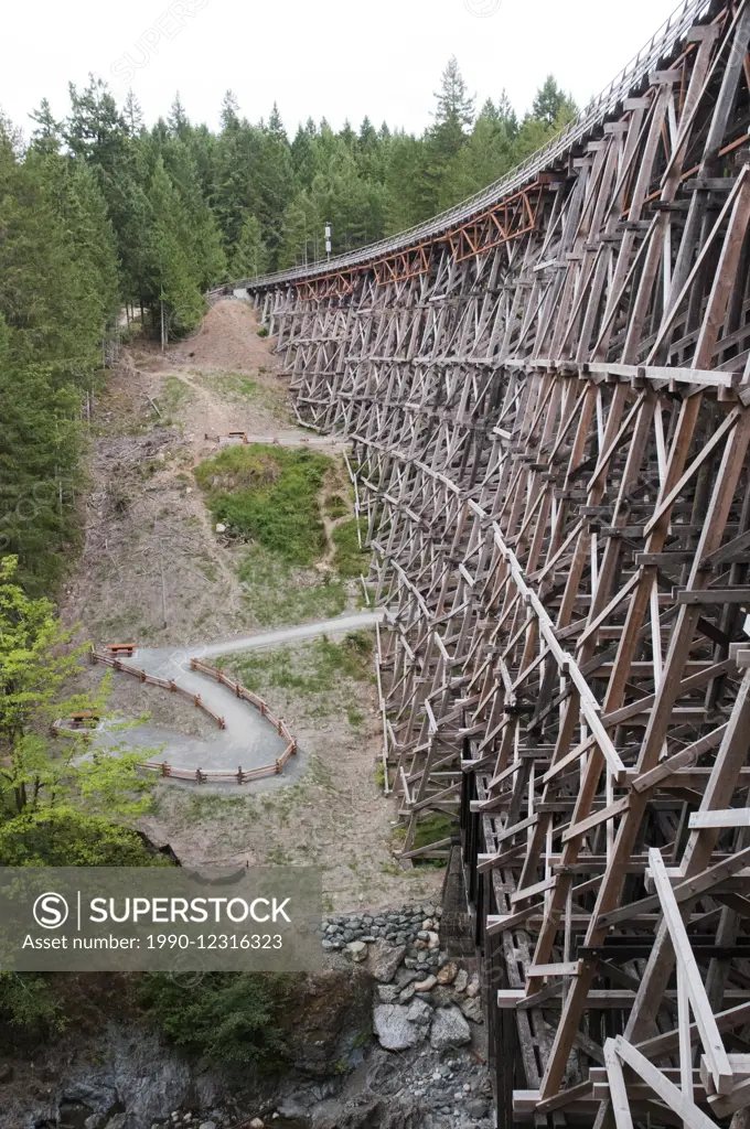 The Kinsol Trestle, also known as the Koksilah River Trestle, is a wooden railway trestle located on Vancouver Island north of Shawnigan Lake in the B...