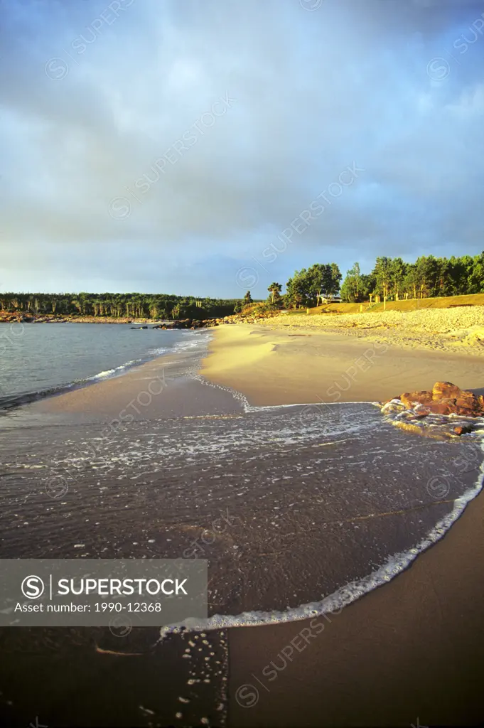 waves breaking at dawn on Black Brook Beach, Cape Breton Highlands National Park, Nova Scotia, Canada