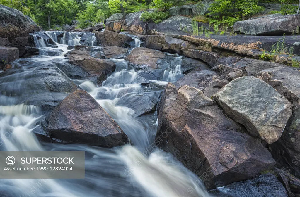 Lower Rosseau Falls on the Rosseau River in Muskoka near Rosseau, Ontario, Canada.