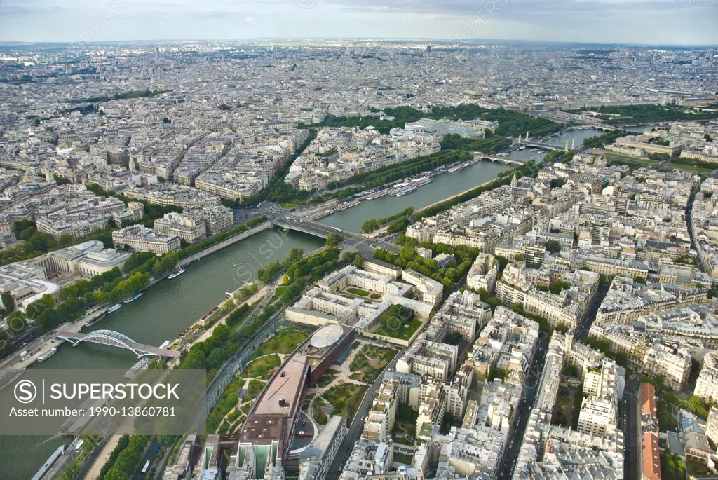 aerial view of river Seine