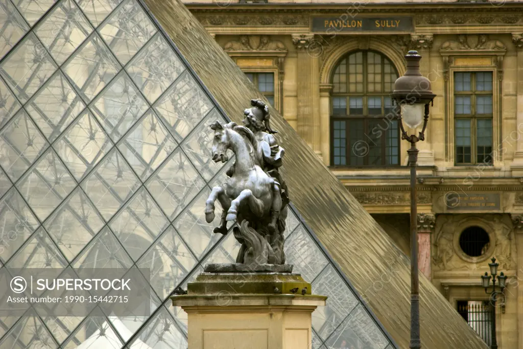 Statue in front of Louvre museum, Paris