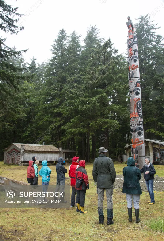 Gwaii Haanas legacy totem pole at Windy Bay, Gwaii Haanas National Park Reserve and Haida Heritage Site, Haida Gwaii, formerly known as Queen Charlott...