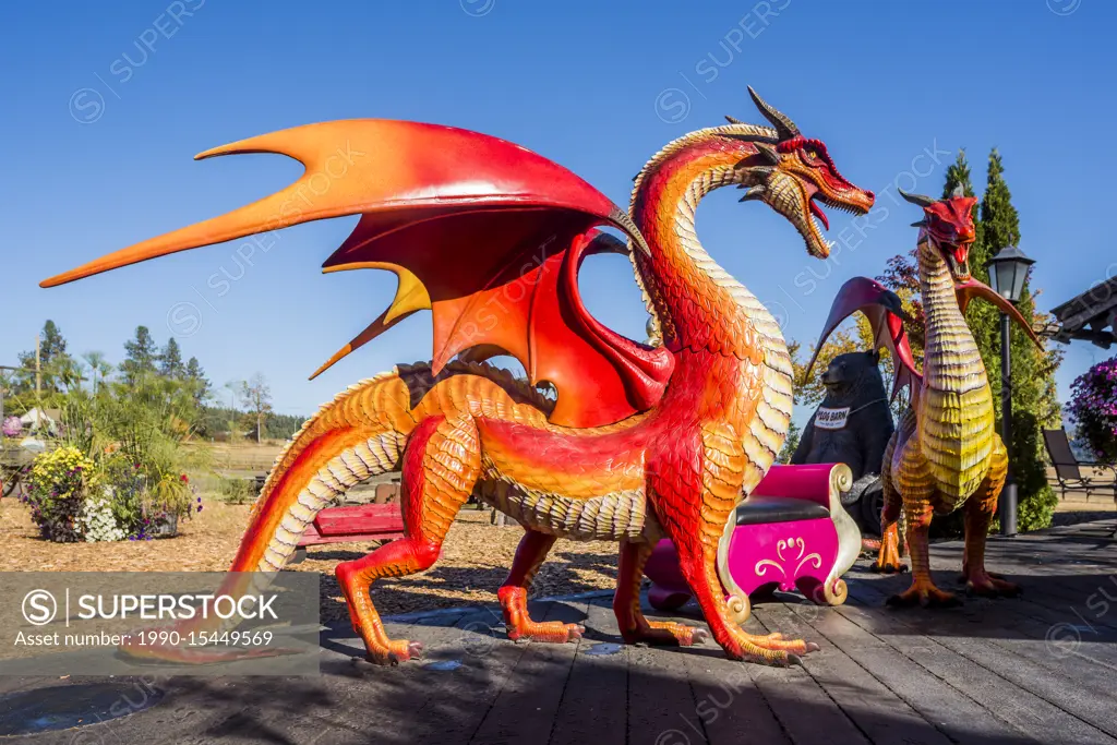 Tourist attraction. The Log Barn, Armstrong, British Columbia, Canada