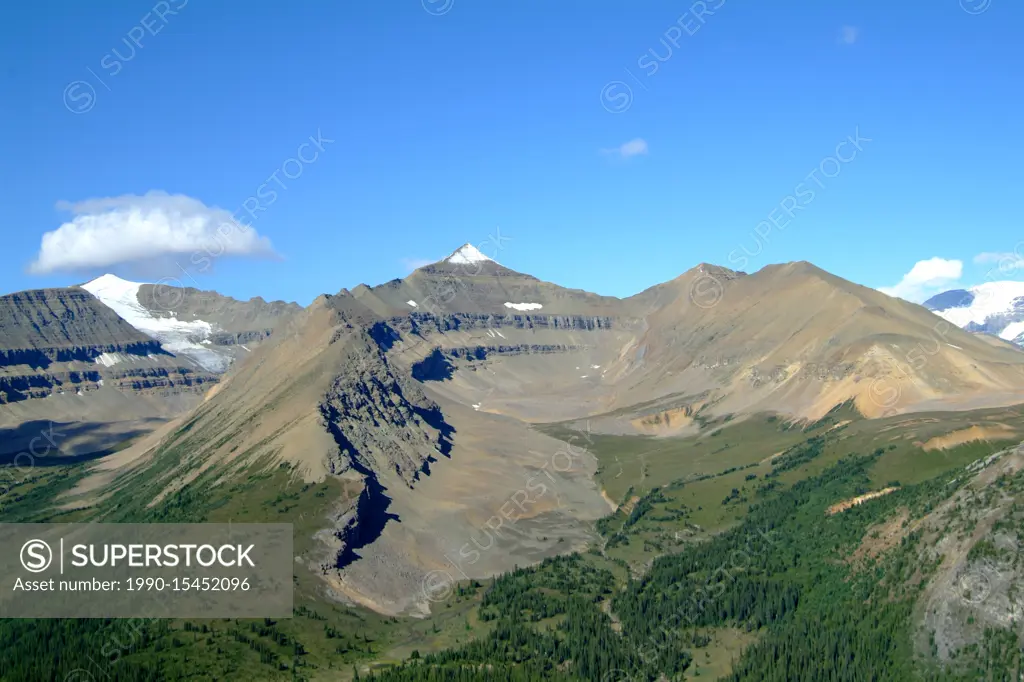 aerial, Mount Saskatchewan, Icefields Parkway, Alberta,