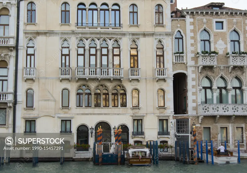 Water taxis in the Grand Canal, Venice, Italy