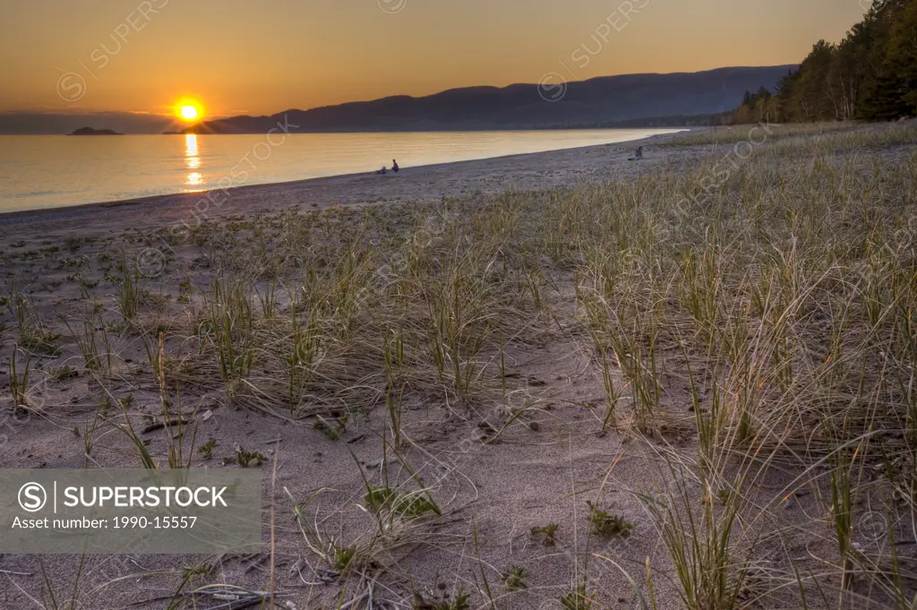 Agawa Bay at sunset, Lake Superior, Lake Superior Provincial Park, Ontario, Canada