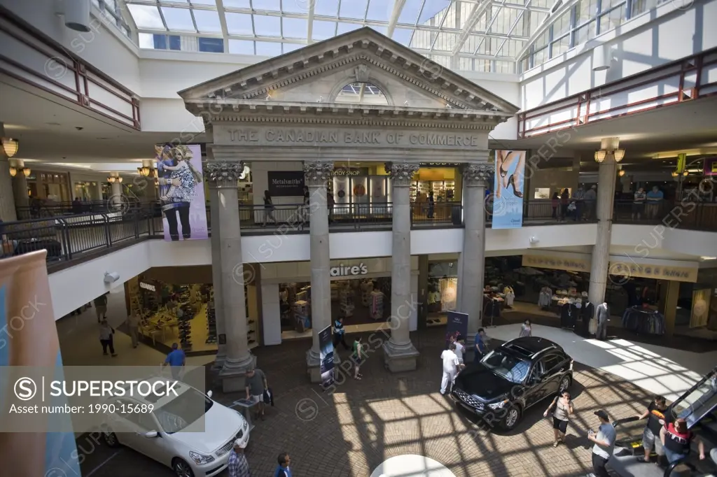 Facade of the old Canadian Imperial Bank of Commerce building in the Cornwall Centre shopping mall, Regina, Saskatchewan, Canada