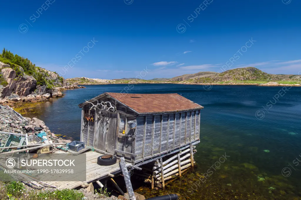 Dock and nets, Deep Harbour, Newfoundland and Labrador, NL, Canada