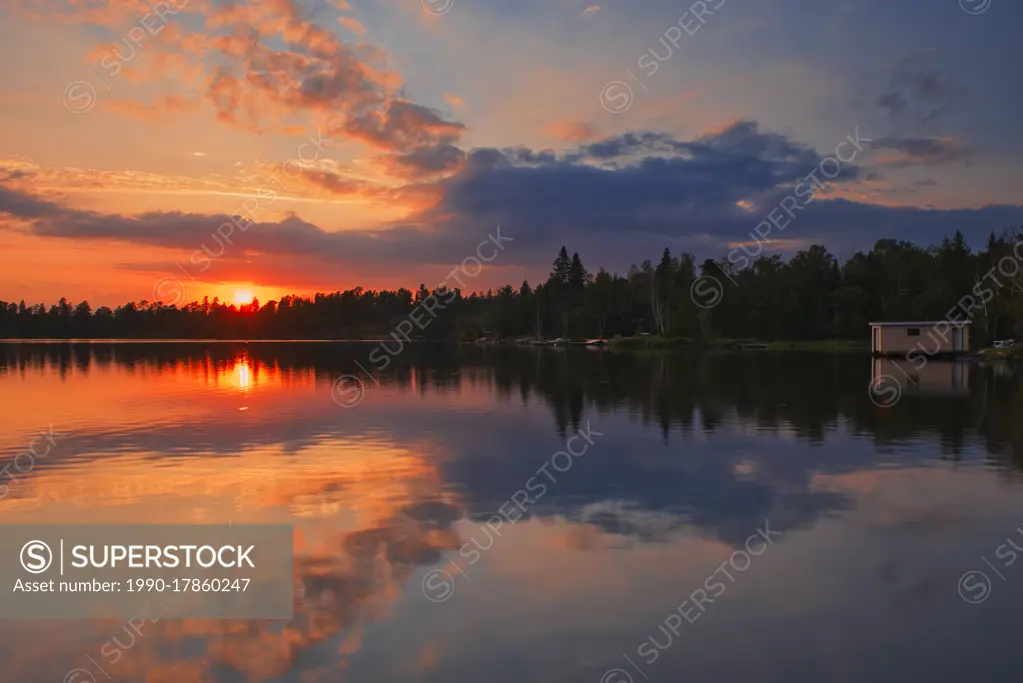 Sunrise on Star Lake Whiteshell Provincial Park Manitoba Canada