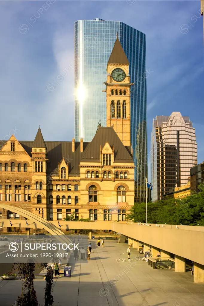 View of Old City Hall from Nathan Phillips Square, Downtown Toronto, Ontario, Canada