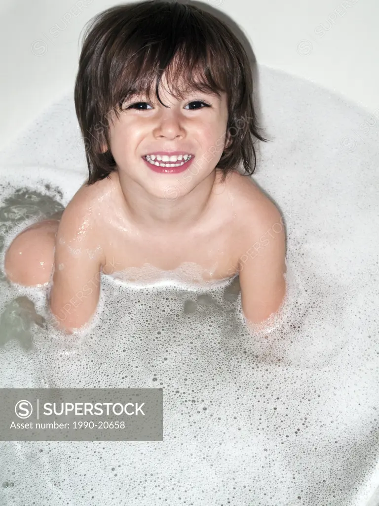 young boy bath Science Photo Library