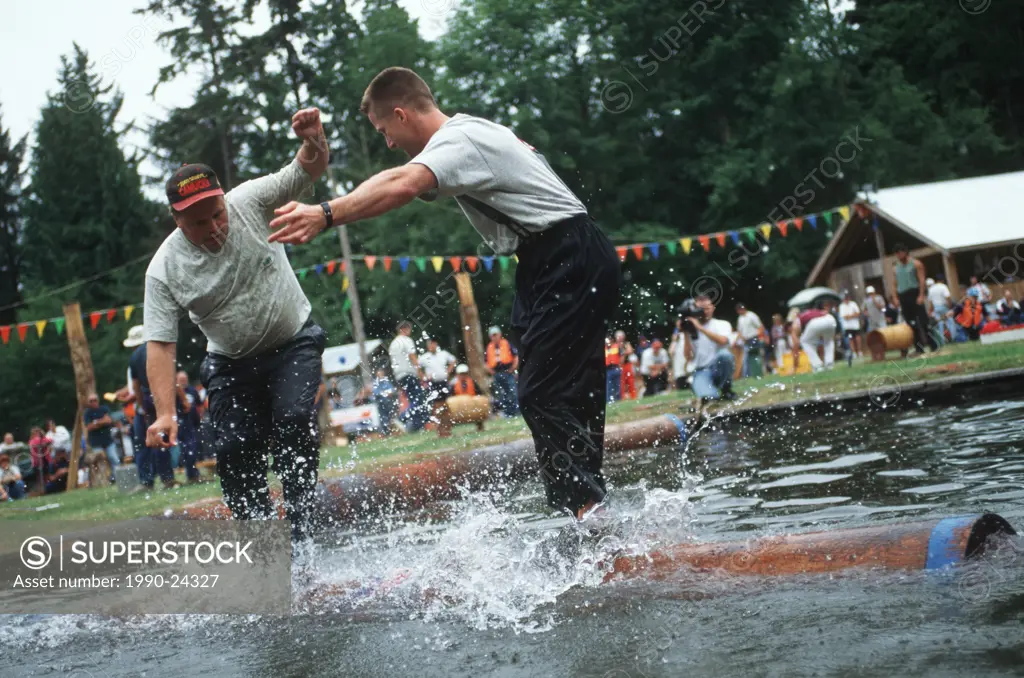 Logger sports event - log rolling, British Columbia, Canada